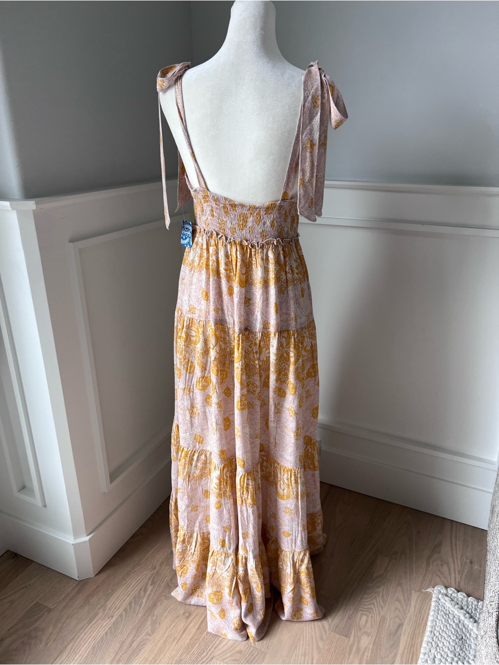 Free People Yellow & Cream Floral Tiered Maxi Dress - Picture 8 of 11